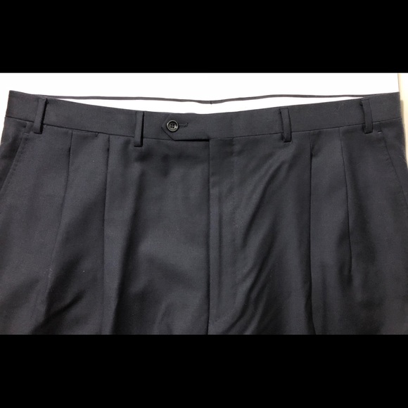 Canali Dress Pants 100% Wool Black Italy 42x28.5 - Picture 2 of 8